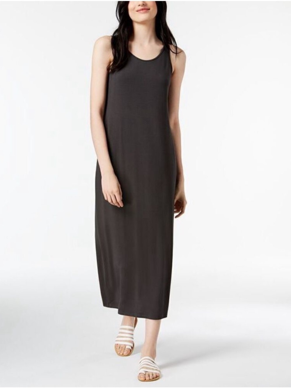 Eileen Fisher Jersey Grey Maxi Dress- Size Small
